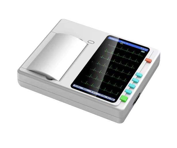45-Portable 6-Channel 7-Inch Electrocardiogram Machine ECG 601 with Electric Power Source Supports ECG .jpg